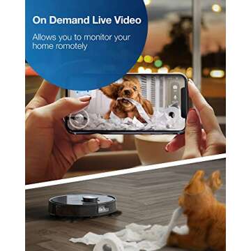 ECOVACS Deebot T8 AIVI Robot Vacuum Cleaner For Floors,Carpet, Vacumming and Mopping in One-Go, Laser Mapping, Smart AI Object Recognition, On-Demand Live Video, Custom Clean, 3+ Hours of Runtime