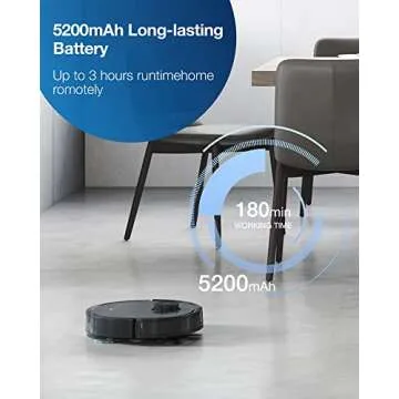 ECOVACS Deebot T8 AIVI Robot Vacuum Cleaner For Floors,Carpet, Vacumming and Mopping in One-Go, Laser Mapping, Smart AI Object Recognition, On-Demand Live Video, Custom Clean, 3+ Hours of Runtime