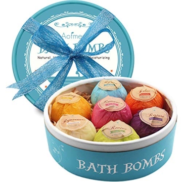 Aofmee Bath Bombs, 7 Bath Bombs for Women, Handmade Bathbombs for Kids Girls, Mothers Day Gifts for ...
