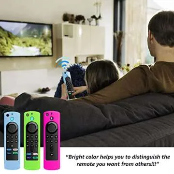 (3Pack) Hilangsan Protective Remote Cover,Streaming Stick TV 4K Cover,Remote Cover for TV Stick (3rd Gen) [2021 Release],Light Weight Shockproof Remote Case(Glow Green & Blue,Rose Red Not Glow)
