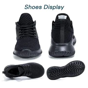 Akk Running Shoes for Men Sneakers - Lightweight Comfy Casual Memory Foam Workout Shoes for Walking Tennis Indoor Outdoor Black Size 6.5