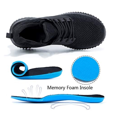 Akk Running Shoes for Men Sneakers - Lightweight Comfy Casual Memory Foam Workout Shoes for Walking Tennis Indoor Outdoor Black Size 6.5