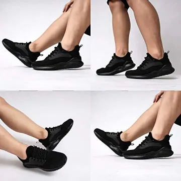 Akk Running Shoes for Men Sneakers - Lightweight Comfy Casual Memory Foam Workout Shoes for Walking Tennis Indoor Outdoor Black Size 6.5