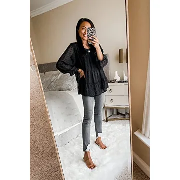 PRETTYGARDEN Women's Summer Chiffon Blouse with Mesh Sleeves