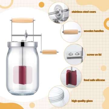 Tiangrid 5 Pcs Butter Churn Set for Home Cooks