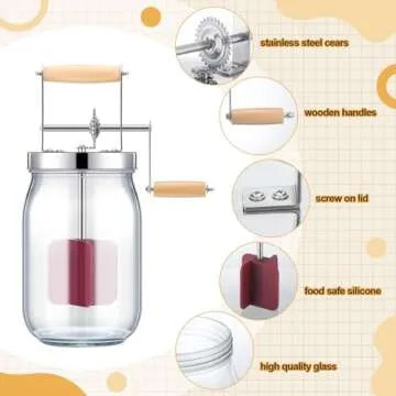 Tiangrid 5 Pcs Butter Churn Set for Home Cooks