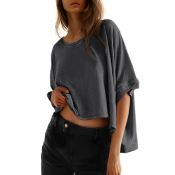 Dokotoo Summer Shirts for Women Plus Size Crop Womens Tops Trendy Cute Ladies Fashion 2024 Fall Clot...