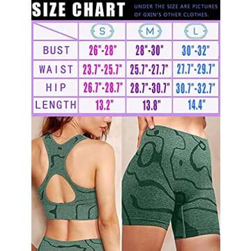 GXIN Women's Workout 2 Piece Outfits High Waist Running Shorts Seamless Gym Yoga Sports Bra Darkgreen