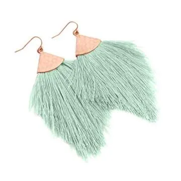 Bohemian Silky Thread Tassel Earrings - Lightweight Dangles