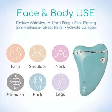 Emay Plus Facial All in One Skin Massager, Gua Sha Cold/Warm Firming V-line Wrinkle Reduce Lifting (HazeBlue)