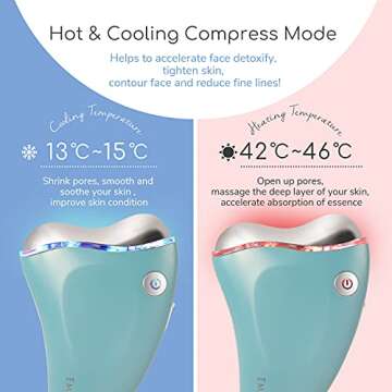 Emay Plus Facial All in One Skin Massager, Gua Sha Cold/Warm Firming V-line Wrinkle Reduce Lifting (HazeBlue)