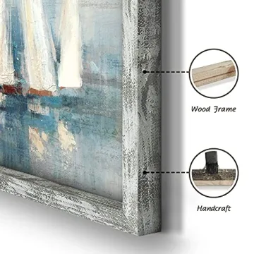 16x12 Sailboat Wall Art for Coastal Home Decor