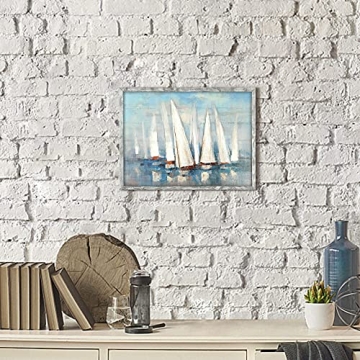 16x12 Sailboat Wall Art for Coastal Home Decor