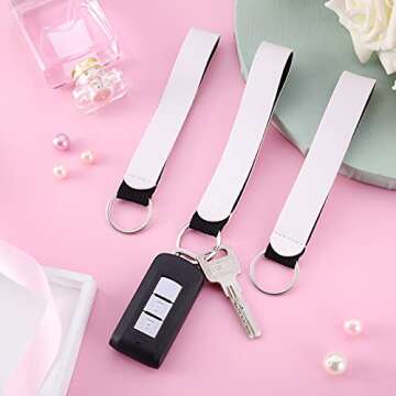 40 Pcs Sublimation Wristlet Keychains for DIY Crafts