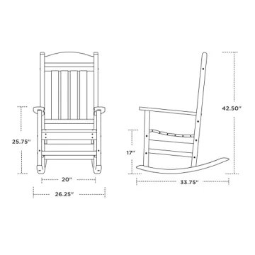 POLYWOOD R100BL Presidential Rocking Chair Outdoor Comfort