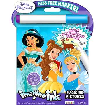 Disney Princess Coloring Book and Sticker Activity Set for Kids - Bundle with Princess Books, Princess Imagine Ink, Stickers, and More – Featuring Cinderella, Rapunzel, Ariel, Belle and More