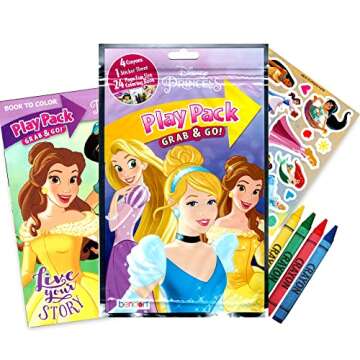 Disney Princess Coloring Book and Sticker Activity Set for Kids - Bundle with Princess Books, Princess Imagine Ink, Stickers, and More – Featuring Cinderella, Rapunzel, Ariel, Belle and More
