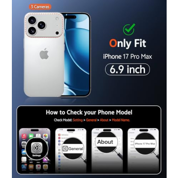 FNTCASE for iPhone 17 Pro-Max Case: Magnetic Transparent Phone Case with Military Grade Protection