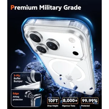 FNTCASE iPhone 17 Pro Max Magnetic Clear Case with Protection