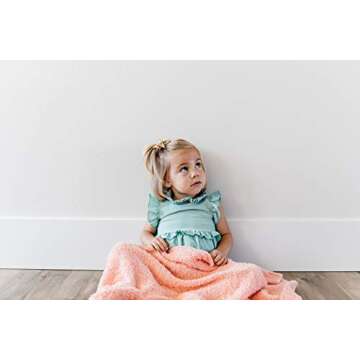 SARANONI Bamboni Luxury Baby Blanket | Plush Blanket for Infant Boys & Girls | Receiving Blanket 30” x 40” | Peach