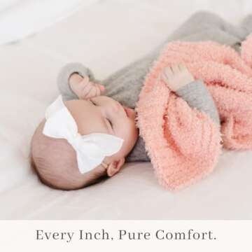 SARANONI Bamboni Luxury Baby Blanket | Plush Blanket for Infant Boys & Girls | Receiving Blanket 30” x 40” | Peach