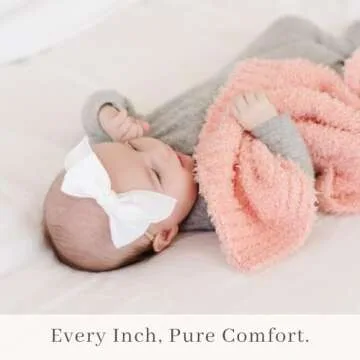 SARANONI Bamboni Luxury Baby Blanket | Plush Blanket for Infant Boys & Girls | Receiving Blanket 30” x 40” | Peach