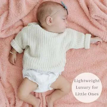 SARANONI Bamboni Luxury Baby Blanket | Plush Blanket for Infant Boys & Girls | Receiving Blanket 30” x 40” | Peach