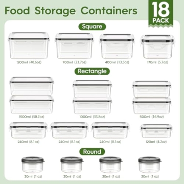 KEMETHY 36-Piece Food Storage Set - BPA-Free