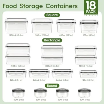 KEMETHY 36-Piece Food Storage Set - BPA-Free
