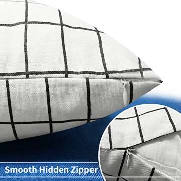 FAIRY HOUSE Durable Cotton Linen Square Decorative Throw Pillows Cushion Covers Cases Pillowcases fo...