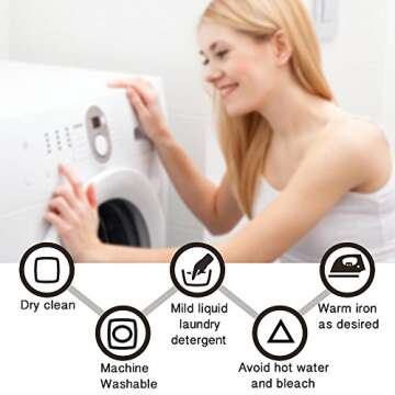 FAIRY HOUSE Durable Cotton Linen Square Decorative Throw Pillows Cushion Covers Cases Pillowcases for Sofa 18 x18 inch Set of 2-White Grid