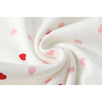 Owlivia 100% Organic Cotton Baby Long Sleeve Pajama Sets, Toddler Boy Girl 2-Piece Sleepwear(6 Years, Pink Heart)