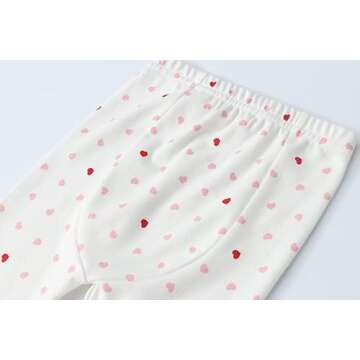 Owlivia 100% Organic Cotton Baby Long Sleeve Pajama Sets, Toddler Boy Girl 2-Piece Sleepwear(6 Years, Pink Heart)