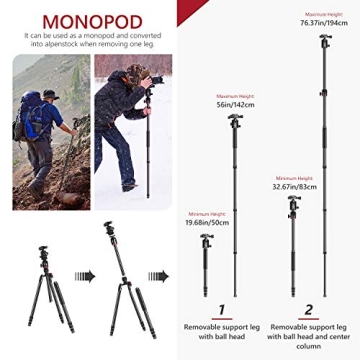 Neewer 2-in-1 Camera Tripod Monopod - 75.2 in Versatility