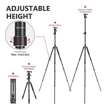 Neewer 2-in-1 Camera Tripod Monopod - 75.2 in Versatility