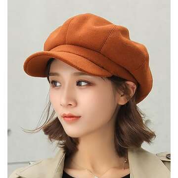 Stylish Women’s Newsboy Hat - Retro Winter Cap for 2024