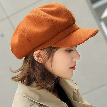 Stylish Newsboy Hat for Women - Warm Retro Fashion