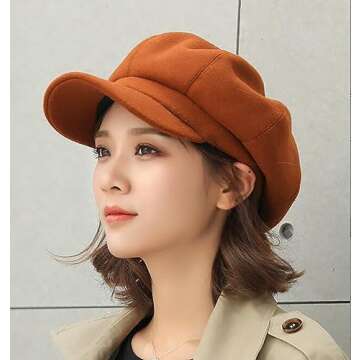 Stylish Newsboy Hat for Women - Warm Retro Fashion