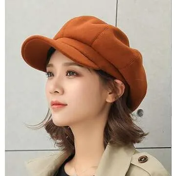 Stylish Newsboy Hat for Women - Warm Retro Fashion