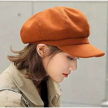 Stylish Newsboy Hat for Women - Warm Retro Fashion
