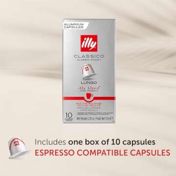 Illy Espresso Compatible Capsules - Single-Serve Coffee Capsules & Pods - Classico Lungo Roast - Not...