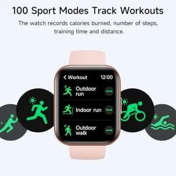 Fitness Tracker Smart Watch with Alexa, 100 Modes, IP68