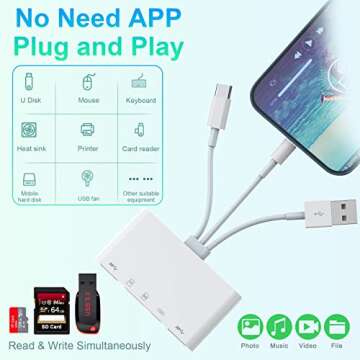 Multi 5-in-1 Card Reader for iPhone, Android & MacBook