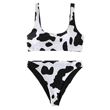 Women's High Waisted Cow Print Bikini - Stylish & Comfortable