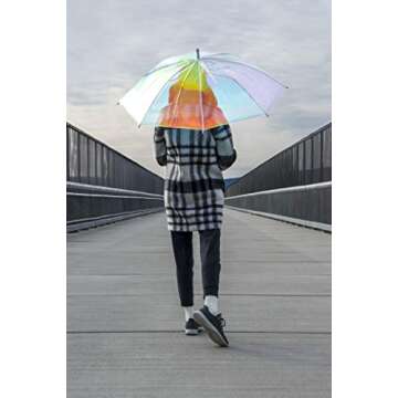 FCTRY Holographic Umbrella - Fashionable Rainbow Canopy