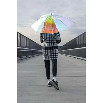 FCTRY Holographic Umbrella - Fashionable Rainbow Canopy