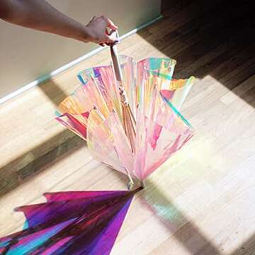 FCTRY Holographic Umbrella - Fashionable Rainbow Canopy