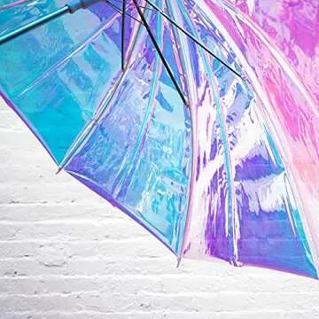 FCTRY Holographic Umbrella - Fashionable Rainbow Canopy