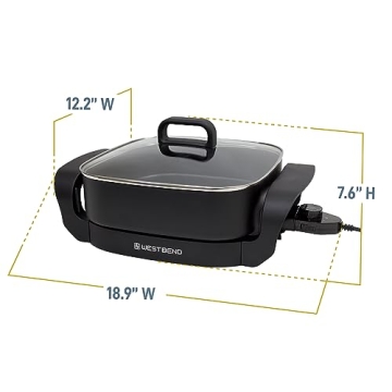 West Bend Electric Skillet 12-Inch Non-Stick Family Cooking