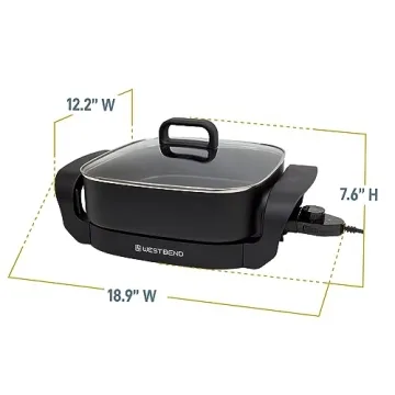 West Bend Electric Skillet 12-Inch Non-Stick Family Cooking
